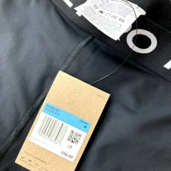 NWT NIke Dri FIt  HIigh Waist Black Training Pant Mesh Panel Pant Sz Medium - Picture 3 of 4